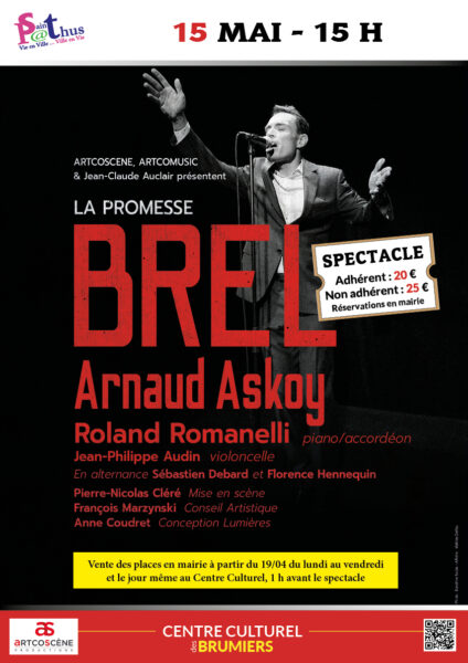 L'affiche du spectacle La Promesse BREL par Arnaud ASKOY à Saint-Pathus